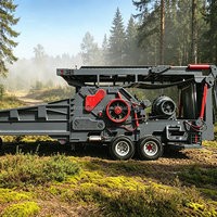 Broyeur à tambour horizontal pour bois, déchets de branches d'arbres, déchiqueteur de clous et palettes en bois, broyeur de bois de grande capacité à moteur diesel