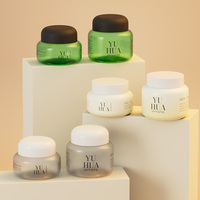 Pots en plastique PET de 100/150 ml pour soins de la peau, beurre corporel, lotion, crème pour les yeux et usage cosmétique, avec couvercle à vis et couleur personnalisée