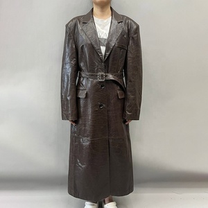 2024 moda di alta qualità <span class=keywords><strong>in</strong></span> vera <span class=keywords><strong>pelle</strong></span> <span class=keywords><strong>in</strong></span> vera <span class=keywords><strong>pelle</strong></span> <span class=keywords><strong>Trench</strong></span> Overcoat cintura lungo cappotto di <span class=keywords><strong>pelle</strong></span> di pecora per le donne - Product Image 2