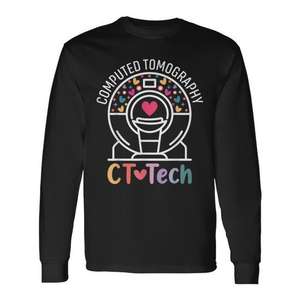 T-shirt à manches longues pour technicien en tomodensitométrie, design radiologie CT - Product Image 1
