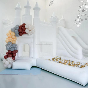 Trắng Inflatable thư bị trả lại Nhà Trắng Công Chúa trả lại <span class=keywords><strong>Combo</strong></span> với <span class=keywords><strong>slide</strong></span> và bóng Pit cho Đảng rental16.5 x 13x 10.8ft với Blower - Product Image 3
