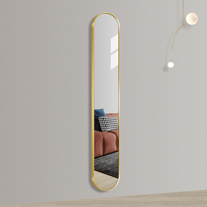 Bắc Âu dài vòm siêu hẹp tường treo mặc quần áo gương vàng khung kim loại với đầy đủ chiều dài hình bầu dục kính cho phòng ngủ - Product Image 3