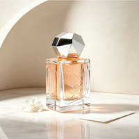 Flacon de parfum en verre vide de 50 ml à motif irrégulier avec bouchons de forme irrégulière, impression sérigraphique, flacons de parfum de luxe