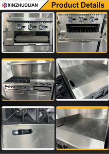 Cuisinière à gaz commerciale ETL, 6 brûleurs, plaque de cuisson 24'', <span class=keywords><strong>salamandre</strong></span>, 2 fours, acier inoxydable, 276 000 BTU, garantie de 1 an sur les pièces - Product Image 4