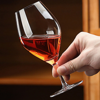 Verre à vin en cristal bordeaux de style japonais, haute transparence, à pied haut, pour restaurant, hôtel, avec logo personnalisé, vente en gros