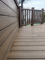 Papan Dek Komposit WPC Motif Kayu Jati 3D Modern untuk Grosir, Ramah Lingkungan, Tahan Air, untuk Kolam Renang Luar Ruangan