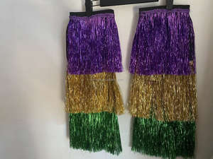 Calentadores de Piernas de Lentejuelas de Moda para Mujer y Niña, Color Morado, Amarillo y Verde de Nueva Orleans, para Fiestas de Mardi Gras - Product Image 4
