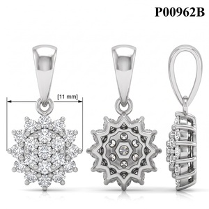 สร้อยคอจี้เพชรทรงกลมทองคำขาว 18K ทำมือ ประดับด้วยเพชรธรรมชาติ เครื่องประดับชั้นดี ของขวัญวันคริสต์มาส - Product Image 6