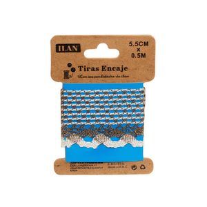 Nastri in pizzo Ilan 5,5 cm x 0,5 m colore oro per artigianato e decorazioni - Product Image 1