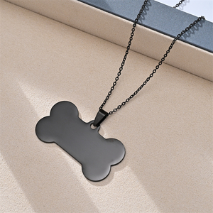 Fabricante al por mayor nuevo estilo collar de hueso de perro de acero inoxidable colgante de acero de titanio de metal liso no se desvanece Accesorios - Product Image 4