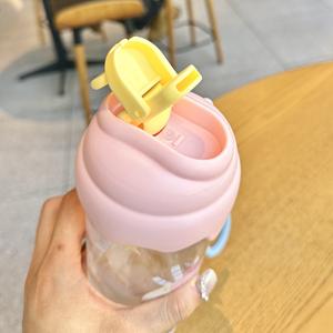 Bouteilles d'<span class=keywords><strong>eau</strong></span> réutilisables en plastique pour enfants, sans BPA, avec paille/cordon, 750 ml, anti-fuite, pour jus, style Kawaii - Product Image 3