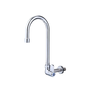 ก๊อกน้ำห้องครัวติดผนังแบบโครเมียม ตัวก๊อกทองเหลืองทันสมัย แกนวาล์วเซรามิก ก้านโยกเดี่ยว ไหลแรง หัวก๊อกหมุนได้ ทำความสะอาดง่าย - Product Image 1