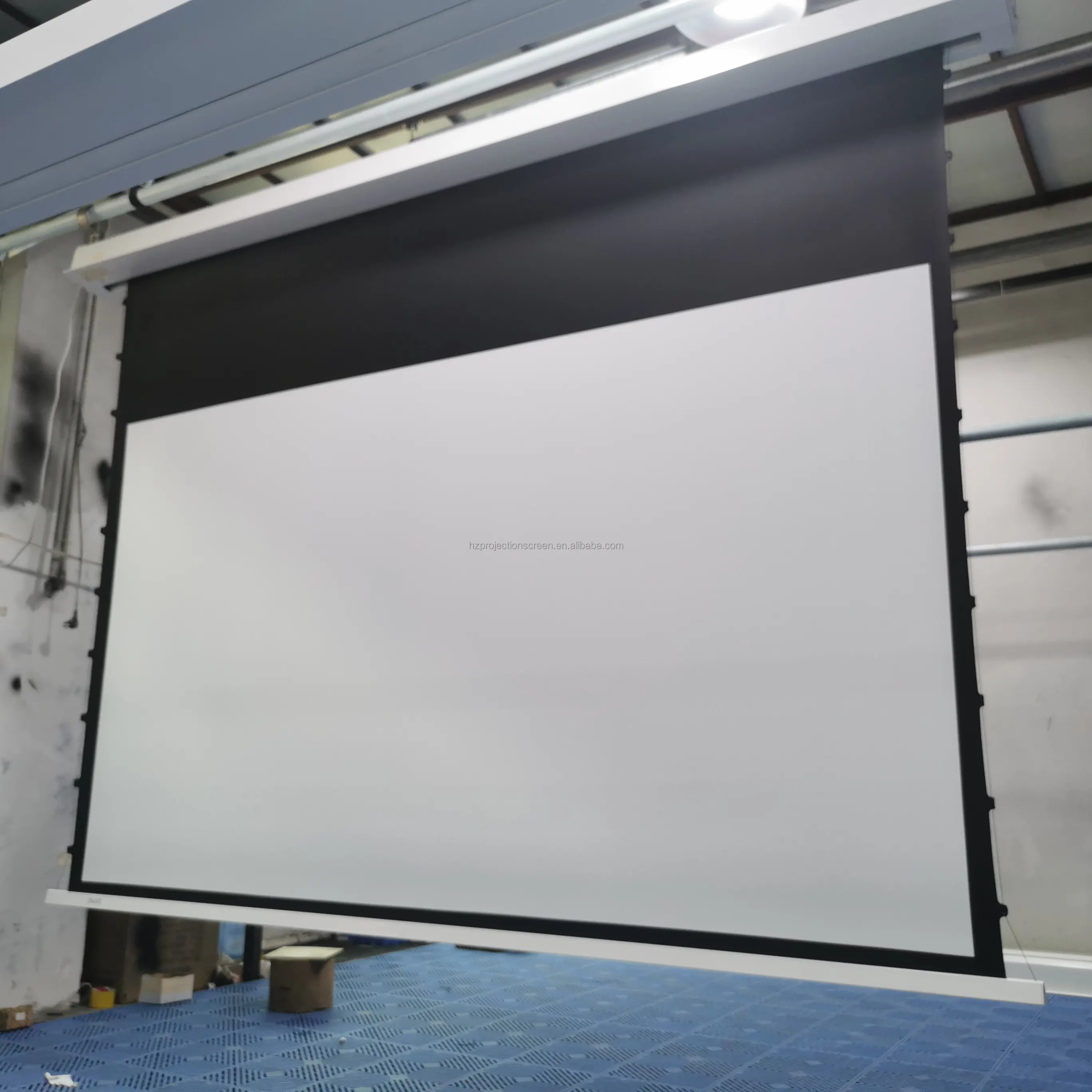 TOP 5 manufacturer wholesales customized size home cinema in-ceiling mounted electric motorized projection screen for projector