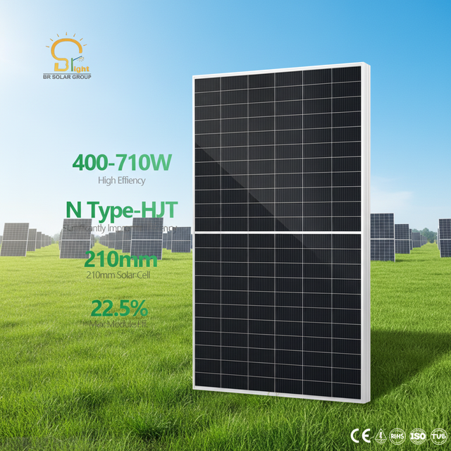 BR SOLAR High Efficiency Half Cut Mono PV Modules 555-575W N-Type TOPCon Solar Panel for Home Roof