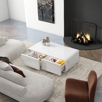 Meubles modernes et intelligents de luxe pour la maison Table basse intelligente avec chargement sans fil USB Réfrigérateur Réfrigérateur