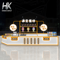 Vitrine personnalisable pour centre commercial, kiosque de restauration, comptoir durable et écologique avec éclairage LED pour magasin de détail et centre commercial