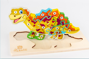 temprana digital alfabeto cognitivo rompecabezas de madera 3D dinosaurio rompecabezas los niños juguetes de los niños Juego - Product Image 4