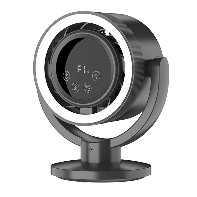 Rechargeable Big Battery USB Powered Fan Remote Control Smart Voice Timer Oscillating Air Circulation Portable Fan with Lamp