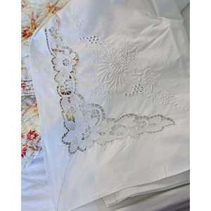 Pietrochianese Burano Lace Insert Linen Blend Double <b>Bed</b> <b>Sheet</b> Set 6-Piece Flat Fitted Striped <b>3</b>-Piece <b>4</b>-Piece Variants - Product Image 6