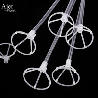 Aierflorist Bâton de maintien pour ballon lumineux Bobo transparent, télescopique, épaissi, avec support de coupe à quatre coins, 70 cm