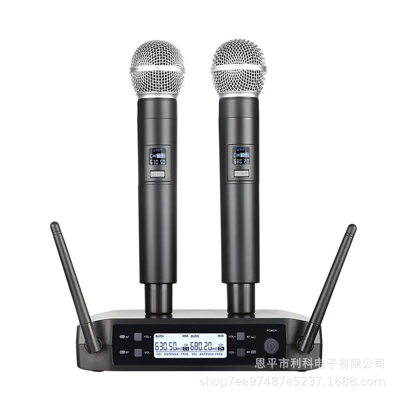 2023 untuk Glxd4 M58 Harga Murah Uhf Dual Channel Handheld jarak jauh mikrofon nirkabel untuk Shu Re