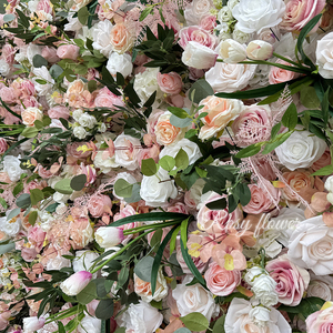 Parete di Fiori Artificiali in Seta Personalizzata per Decorazioni Matrimoniali ed Eventi, Fondale Arrotolabile con Rose <span class=keywords><strong>Viola</strong></span> 5D - Product Image 4