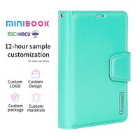 Dompet Lipat Kulit Minibook untuk iPhone Duo Fold, Penutup Ponsel Model Buku Kulit PU dengan Tempat Kartu, Dompet Multifungsi