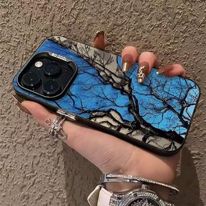 <span class=keywords><strong>Coque</strong></span> de téléphone personnalisée et dynamique avec motif <span class=keywords><strong>Ciel</strong></span> <span class=keywords><strong>Bleu</strong></span> et Arbres Séchés pour <span class=keywords><strong>Apple</strong></span> 17 Promax, conçue pour protéger le téléphone des chutes - Product Image 3