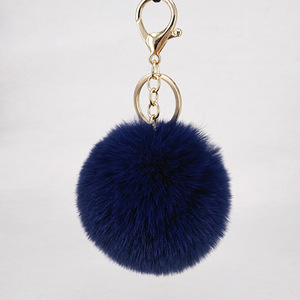 2023 nóng bán 7.5cm Faux lông Puff Thỏ lông <span class=keywords><strong>keyholder</strong></span> Fluffy lông Fuzz tùy chỉnh Faux Fur bóng hình dạng Pom Pom Puff Móc chìa khóa - Product Image 2