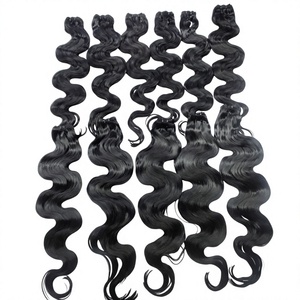 ผมมนุษย์แบบ Body Wave ที่ยังไม่ผ่านกระบวนการ 3 ชิ้น แบบเย็บด้วยเครื่องจักรสองชั้น เกล็ดผมเรียงตัวกันอย่างดี ผมเวอร์จิ้นสำหรับต่อผม - Product Image 5