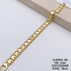 Gioielli XUPING all'Ingrosso, <span class=keywords><strong>Bracciale</strong></span> a Catena Cubana per <span class=keywords><strong>Uomo</strong></span> in Rame Placcato <span class=keywords><strong>Oro</strong></span> 14K, Stile Hip Hop alla Moda - Product Image 3