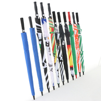 Parapluie de golf droit extra large de 62 pouces, semi-automatique, à double auvent ventilé, coupe-vent, avec logo personnalisé, carré, noir, pour chariot de golf