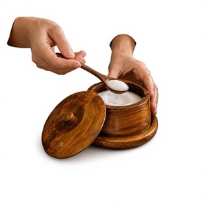 Natural Premium Durable Wooden <b>Jar</b> Lid 250mL Classic Eco-Friendly Airtight Multifunction <b>Kitchen</b> <b>Storage</b> Container <b>for</b> Spice AZ - Product Image 6