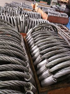 単一レッグシンブルアイ付きスチールワイヤーロープスリング 高強度<span class=keywords><strong>6X37</strong></span>亜鉛メッキ表面 5:1安全率リフティングスリング - Product Image 5