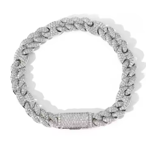 925 Sterling Silver Moissanite <b>Iced</b> <b>Out</b> Cuban Link <b>Chain</b> Necklace Hip Hop Unisex Luxury Bold Statement Jewelry for Men Women - Product Image 1