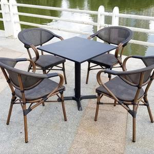 Mobilier extérieur en rotin de style français, tabouret de bar en aluminium, chaise haute, vente en gros - Product Image 6