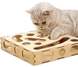 Pet Cat Puzzle en bois jouet poreux <span class=keywords><strong>Cube</strong></span> piste balle <span class=keywords><strong>chat</strong></span> jouet stimule l'instinct de chasse auto-plaisir <span class=keywords><strong>chat</strong></span> <span class=keywords><strong>arbre</strong></span> grattoir - Product Image 5