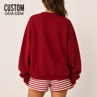 Ensemble décontracté 2 pièces en coton pour femme : Sweat-shirt oversize personnalisé à col montant imprimé étoiles et broderies, et short rayé assorti