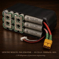 Batterie Li-Ion Molicel P50B 6S3P 21.6V 15000mAh 324Wh 180A INR21700 XT90 à décharge rapide 12C pour drone UAV et applications de levage lourd