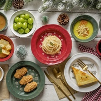 Nouveau Arrivage Service de Table Élégant en Céramique Sapin de Noël – Vaisselle de Fêtes pour Décorations de Table de Noël