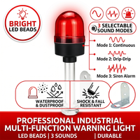 Einstellbare Ton-Licht-LED-Warnleuchte Multifunktionaler Akustischer Visueller Alarm Rotierende Blinkende Sicherheitsanzeige-Lampe