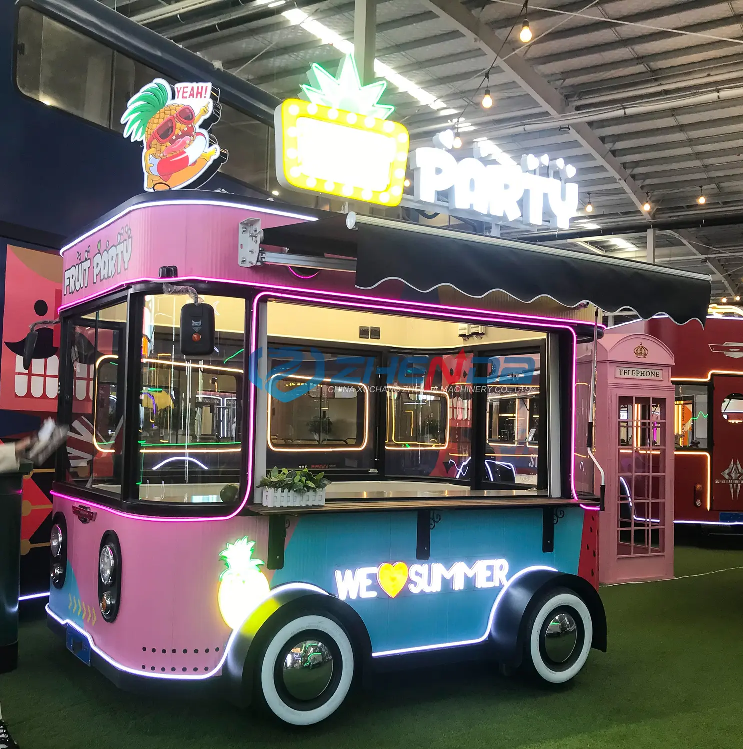 China Lieferant Mobile Fast Food Trailer Food Truck mit voller Küche 72 Zoll Bratpfanne Food Cart Truck zum Verkauf