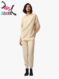 <b>Women</b> and Men's Sports-Casual Print Crewneck Sweatshirt <b>Trousers</b> Set - Product Image 3