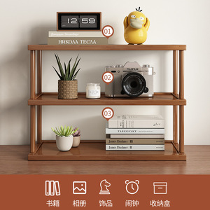 Étagère de rangement de bureau à 4 niveaux en bois, organisateur multi-étages pour bureau, bureau d'étude, comptoir de cuisine, bibliothèque - Product Image 3