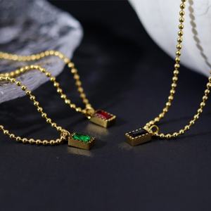 Collares de Plata y Oro PVD Antideslustre de Moda, Joyería Fina de Acero Inoxidable 316L, Collar de Circonita para Mujer - Product Image 1