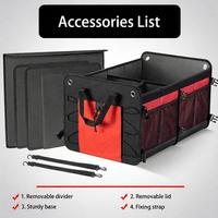 Organisateur de coffre de voiture grande capacité, boîte de rangement multi-compartiments en Oxford 600D