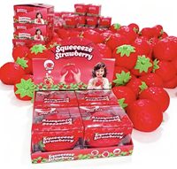 Jouet Squishy Géant Fraise, à Rebond Lent, en TPR Souple, Anti-Stress, Forme de Fruit Réel, Jouet Sensoriel Fidget