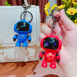 Lilangda creativo dibujos animados pareja bolsa accesorios coche llave colgante regalos venta al por mayor Robot astronauta llavero - Product Image 5