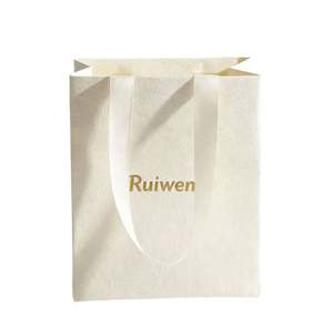 Mini sacs shopping avec poignées en ruban, sacs en papier personnalisés pour bijoux, emballage cadeau, usine de sacs en papier - Product Image 1