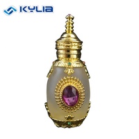 Flacon de parfum arabe en alliage métallique doré, design oriental personnalisé, rechargeable, 12 ml, 15 ml, prix d'usine, luxe